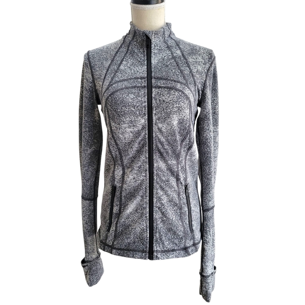 Lululemon Define Jacket Luon Spray Jacquard‎ White Black Size 8